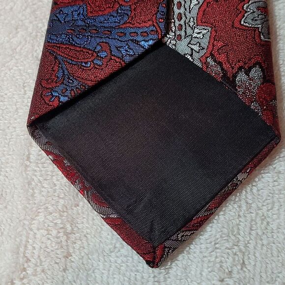 Vintage Oscar De LA Renta men's red, white and blue neck tie - Picture 5 of 5